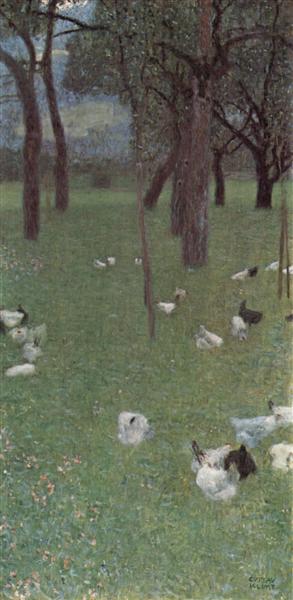 After the Rain (Garden with Chickens in St. Agatha)