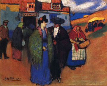 A Spanish couple in front of inn