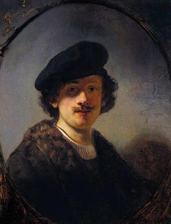Oval Self-portrait with Shaded Eyes