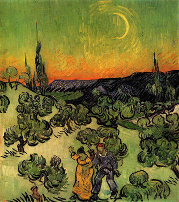 Landscape with Couple Walking and Crescent Moon, 1890