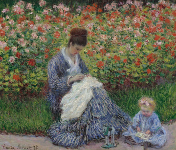 Camille Monet and a Child in the Artist’s Garden in Argenteuil