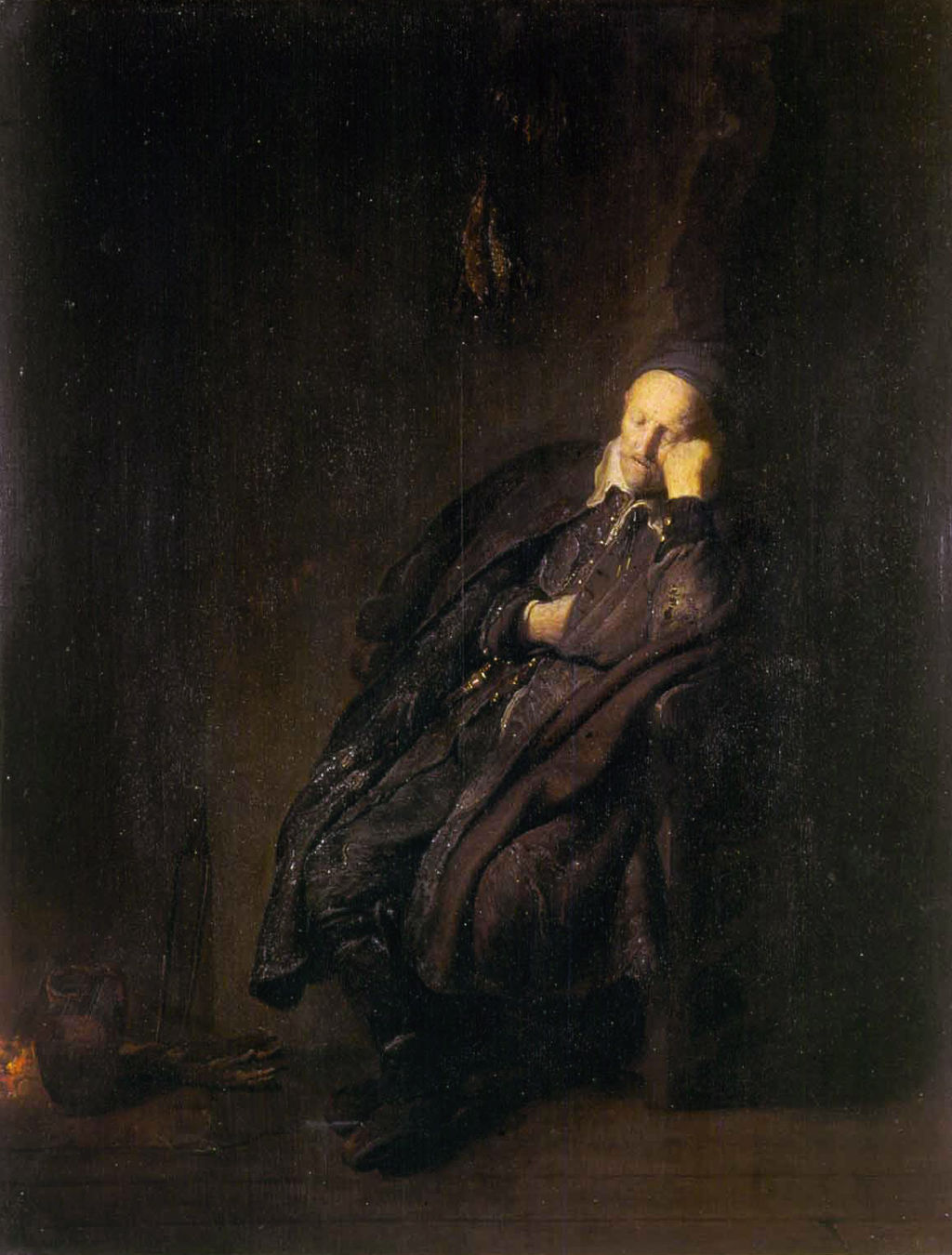 An Old Man Asleep by the Fire (perhaps typifying ‘Sloth’)