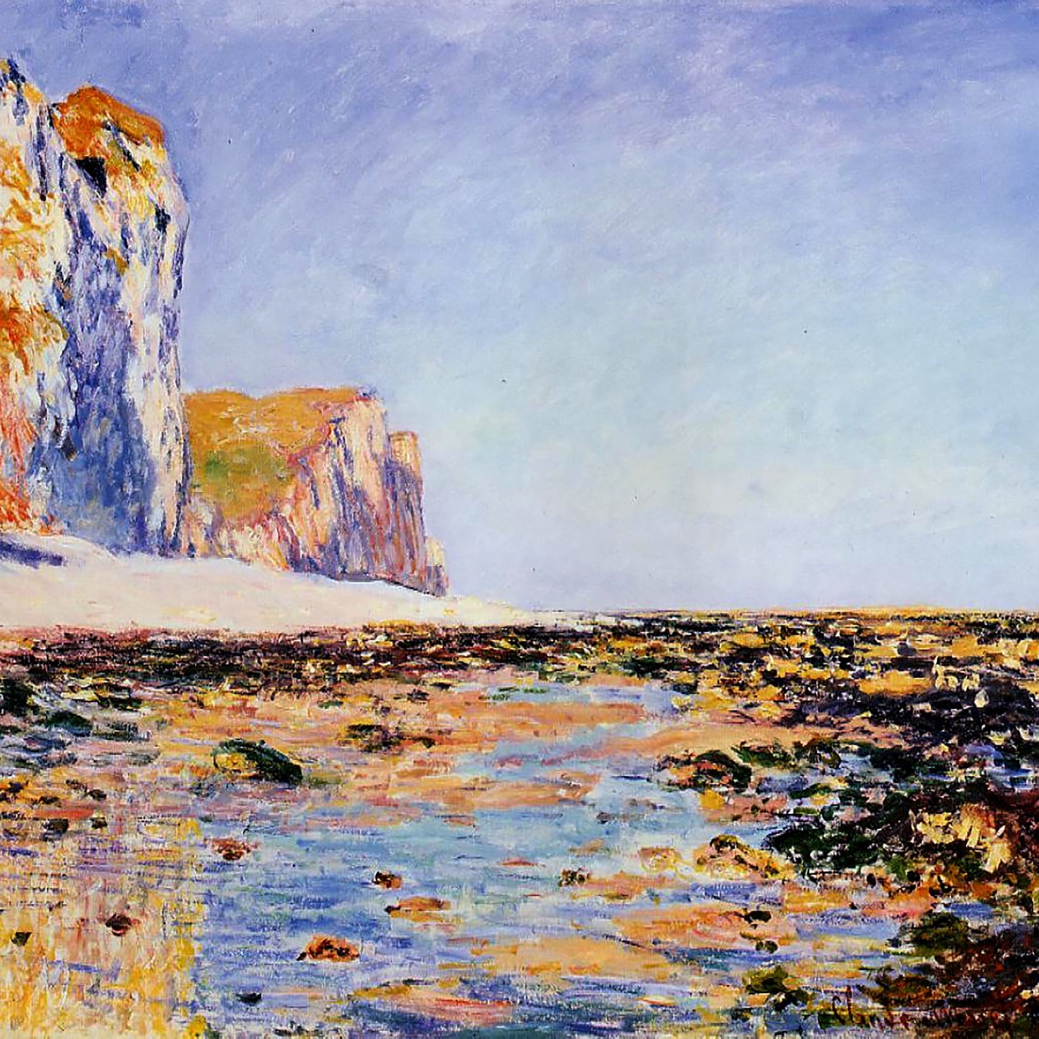 Beach and Cliffs at Pourville, Morning Effect 1881
