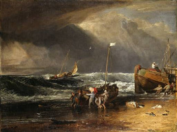 A Coast Scene with Fishermen Hauling a Boat Ashore ‘The Iveagh Seapiece’