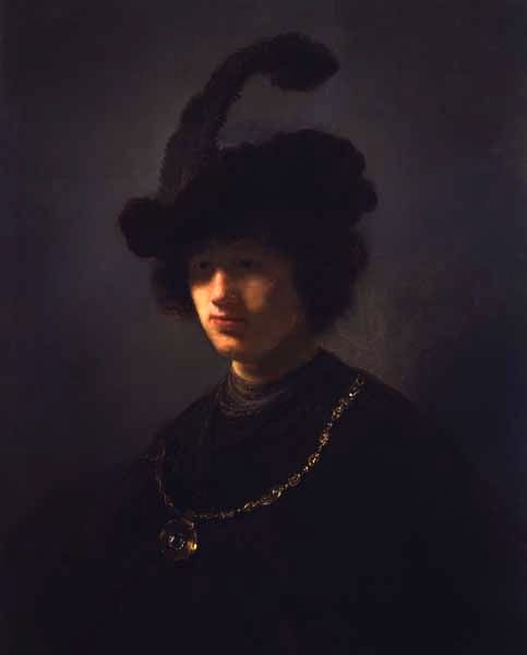 Bust of a Young Man Wearing a Plumed Cap