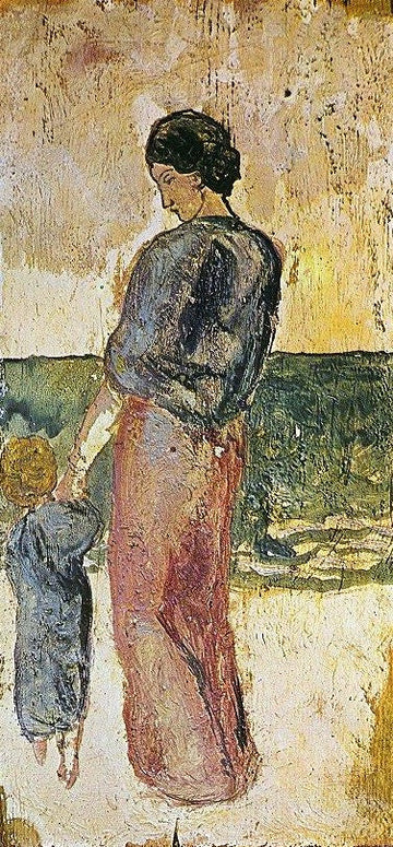 Mother and child on the beach