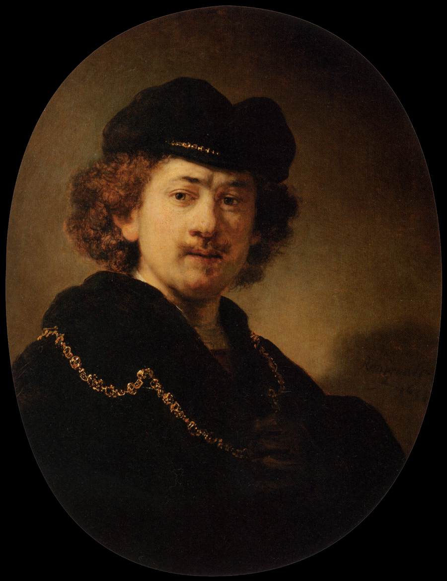 Self-portrait with Beret and Gold Chain