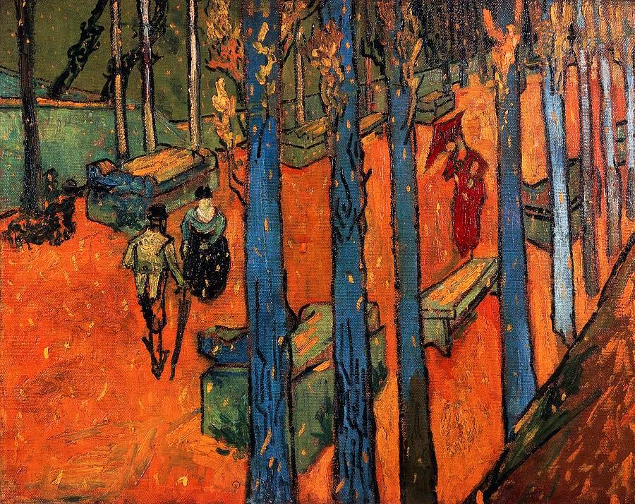 The Aliscamps at Arles, Falling Autumn Leaves 1888