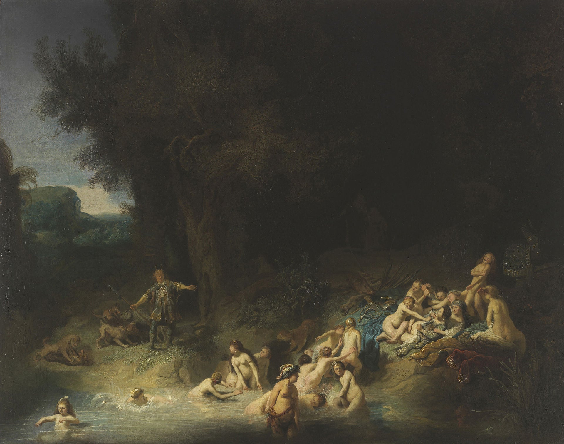 Diana Bathing with her Nymphs, with the Stories of Actaeon and Callisto