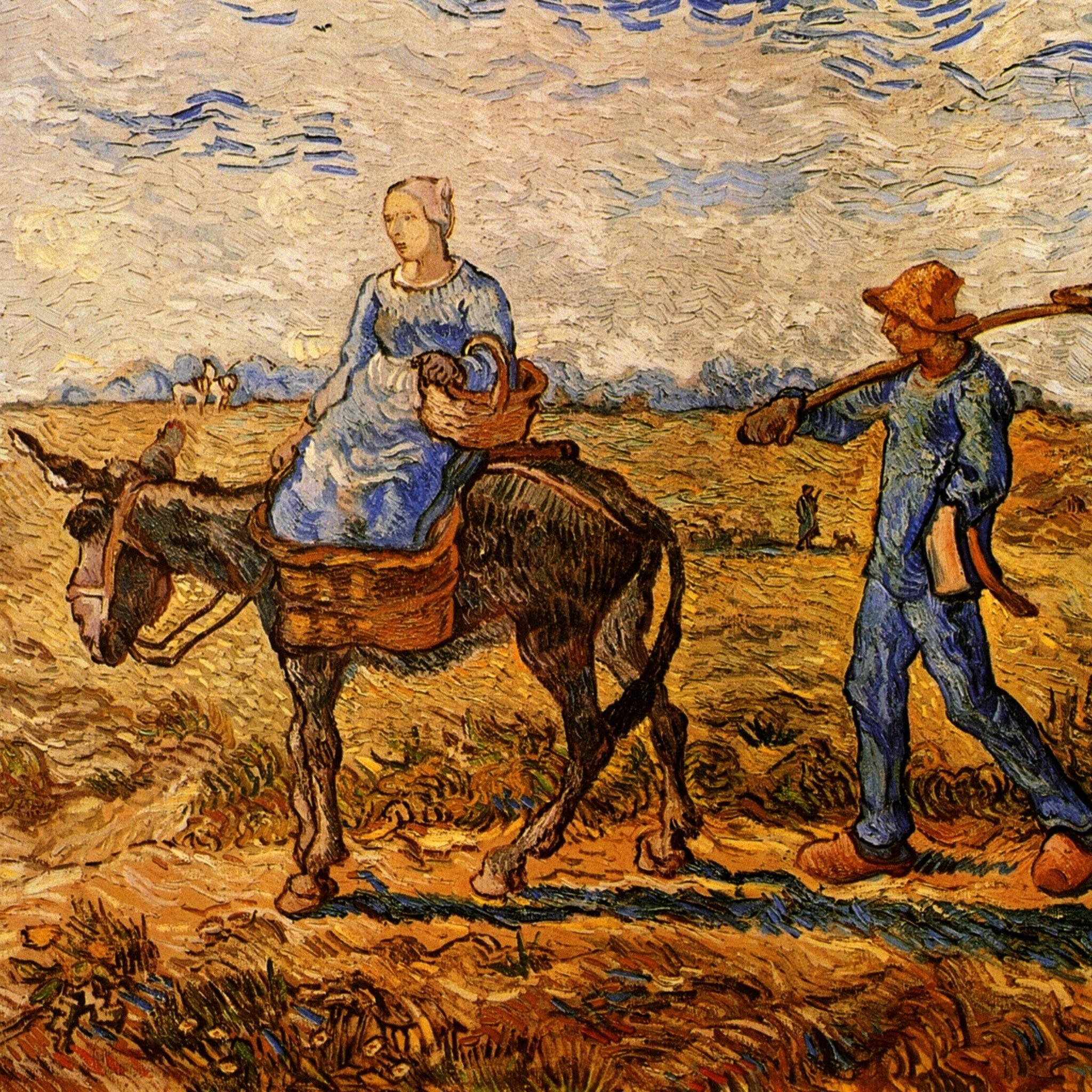 Morning: Peasant Couple Going to Work after Jean-Francois Millet 1890