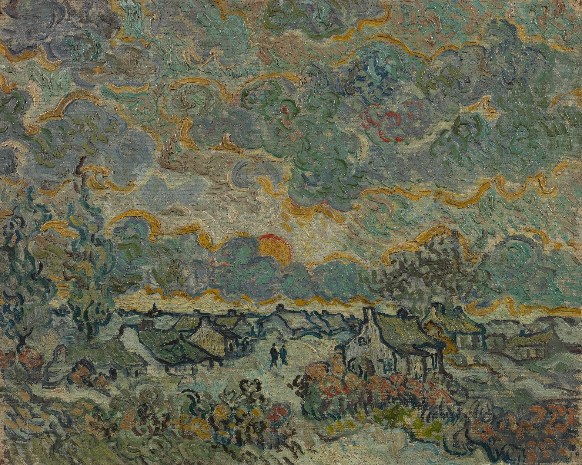 Cottages and Cypresses: Reminiscence of Brabant, 1890