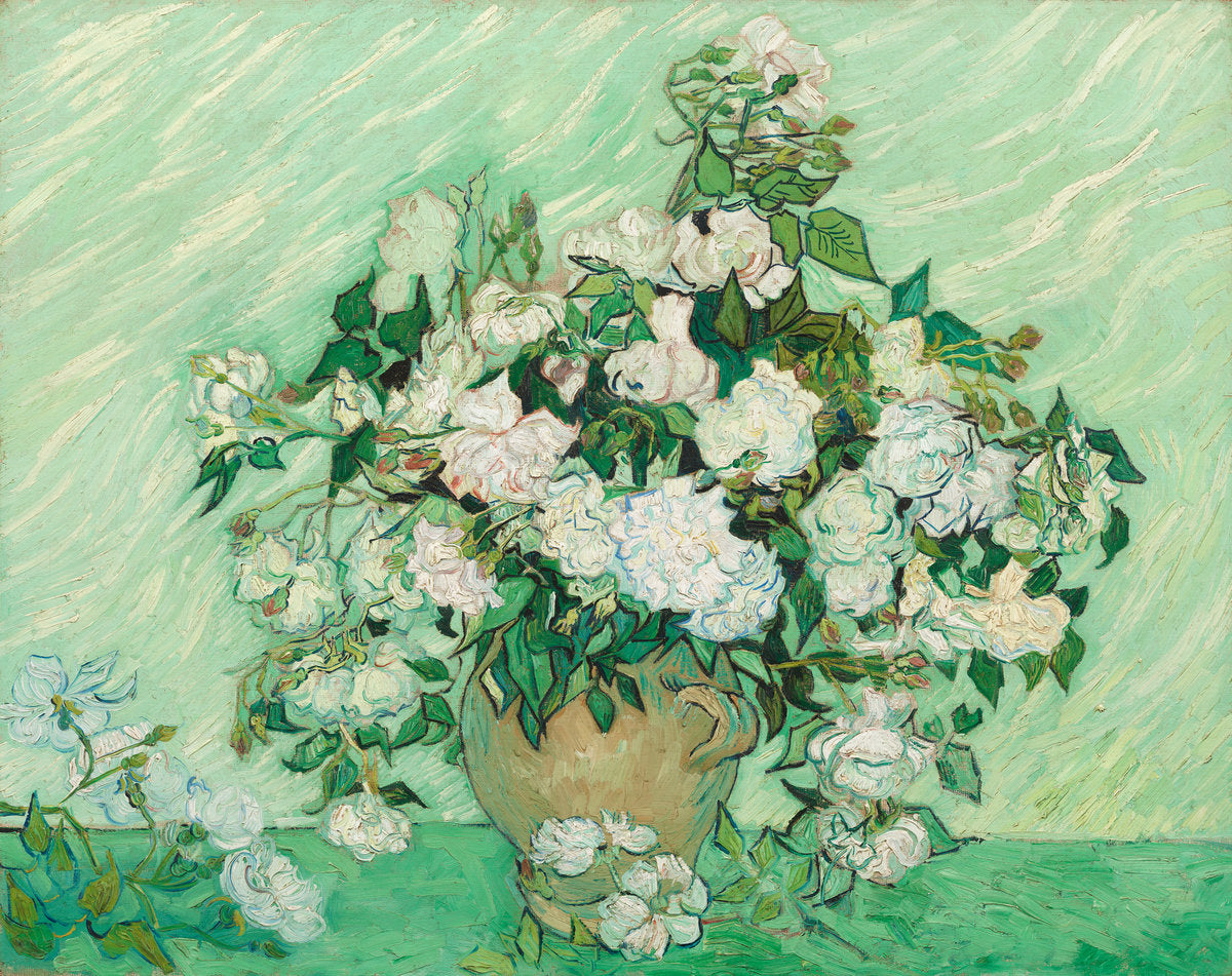 Still Life Vase with Roses 1890